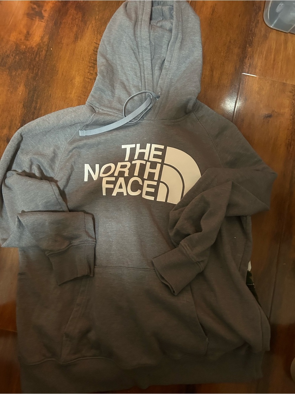 The North Face Gray Pullover Hoodie with White Logo